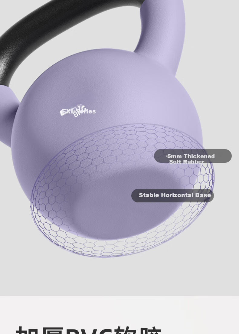 Lexi Cast Iron Kettle Bell Solid Dumbbell Home Fitness Equipment Hip Lift Ivory White 8kg 12