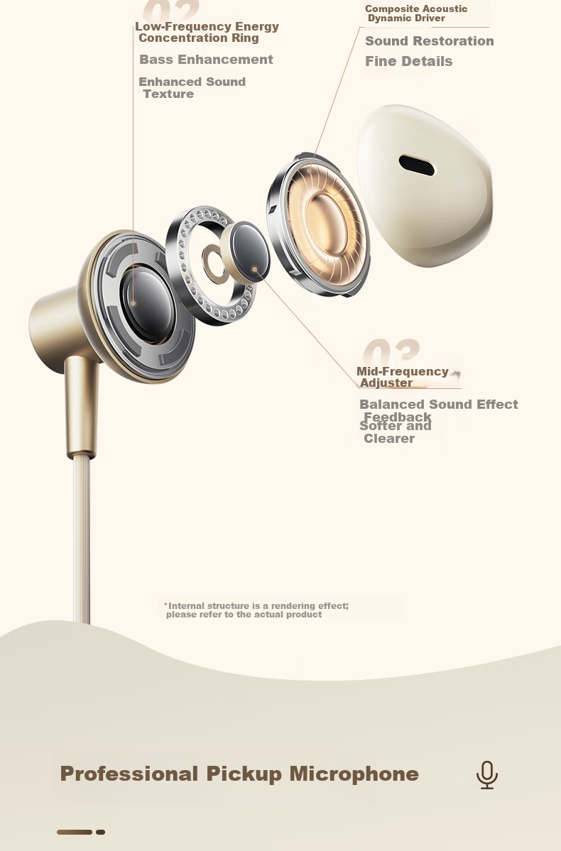 HP Wired Karaoke Headphones with Noise-Cancelling Microphone, Built-in Ear Return, Mobile Phone Wired Control, Recording Live Streaming Singing Sound Card Headset Type-C Milk Tea Color 6