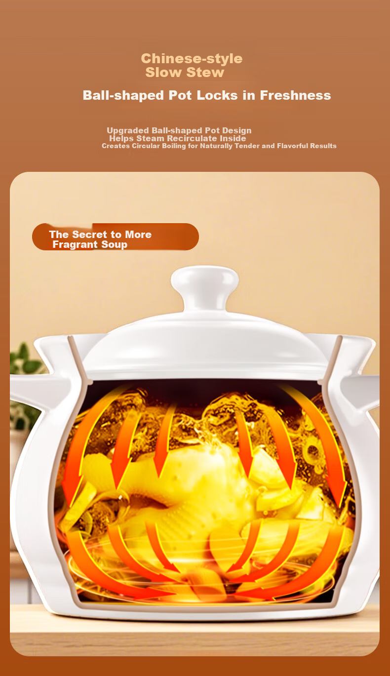Quanpinwu Ceramic Casserole Large Capacity Gas Stove Compatible Household Porridge Soup Pot Traditional Chinese Stew Pot 6