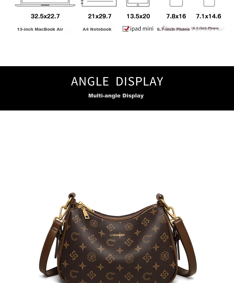 C.BANNER Women's Bag Crossbody Shoulder Printed Underarm Bag Luxury Birthday Gift for Girlfriend Wife 7