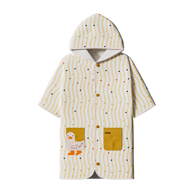 JEEP Quick-Dry Kids Absorbent Wearable Cape Swimming Robe Travel Portable Beach Towel Light Lotus Green