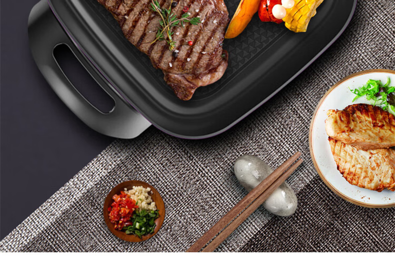 Yiduo 5L Maifan Stone Multifunctional Electric Cooker Multi-Functional Electric Frying Pan Korean Electric Hot Pot Non-Stick Dormitory Cooking Grill Fish All-in-One Small Electric Pot XBJT-HG211 6