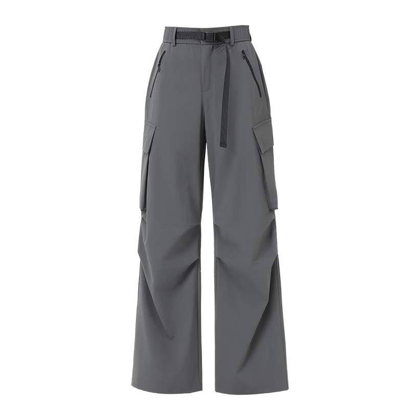 Langsha Women's Outdoor Quick-Dry Work Pants 2026 Summer Straight Loose Wide-Leg Sun-Protective Water-Repellent Casual Military Hiking Pants