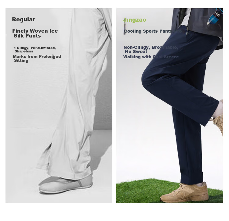 JD Jingzao Spring Summer Men's Cool Quick-Dry Sun Protection Casual Pants High Elasticity Work Pants Outdoor Hiking Sports Pants Navy Blue M 6