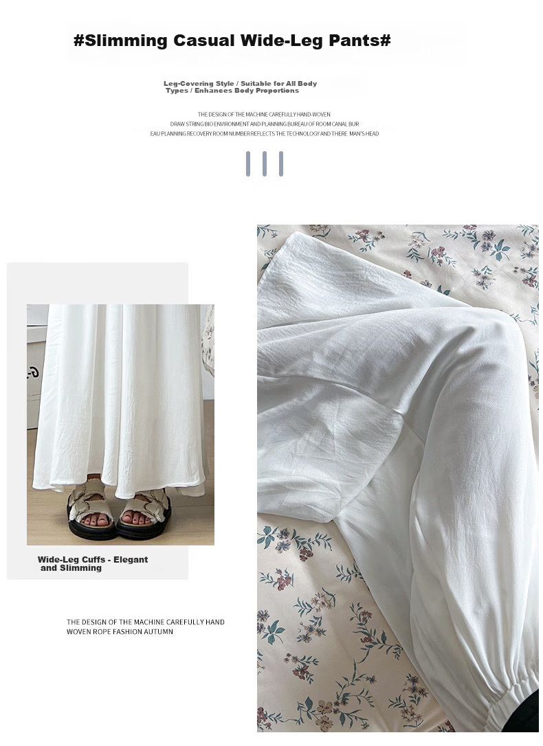 LangSha Women's Summer Skirt Pants, New Style for Petite Figures, Ice Silk Wide-Leg Pants, Loose-Fitting Slimming Casual Pants, Thin Draping Hip-Covering Trousers 3