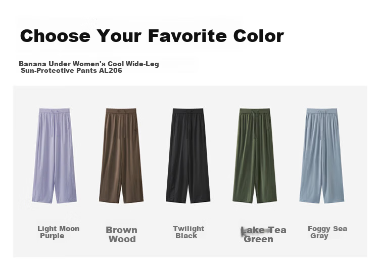 Banana Under Wide-Leg Pants Casual Women's Draped Loose Sun-Protective Sports Trousers Breathable Spring Summer AL206 Twilight Black M 18