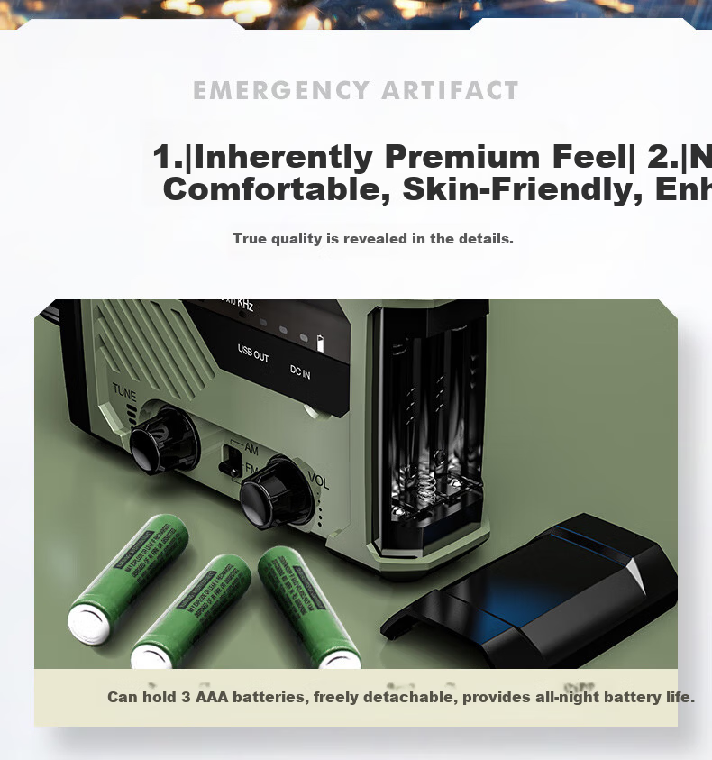 SHENYU Hand-Crank Dynamo Flashlight Radio Solar Multifunctional Emergency Charging Disaster Earthquake Lighting Equipment 12