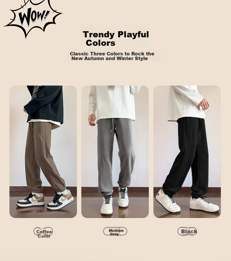JEANSWEST LIFE Chenille Jogger Pants for Men Spring Autumn Casual Trousers Youth Sports Sweatpants 3