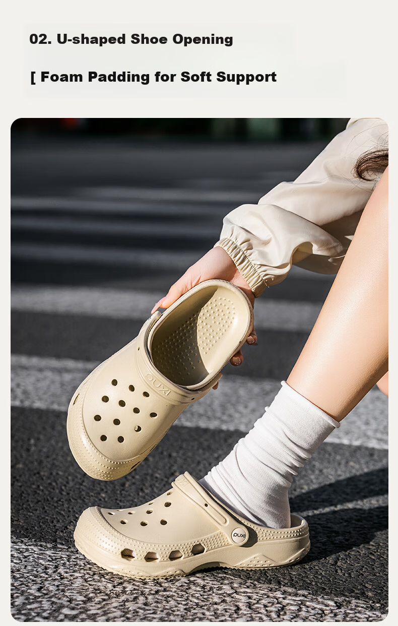 Puxi Women's Summer Thick-Soled Cloud White Slip-On Sandals Non-Slip Beach Shoes for Couples Size 39-40 4