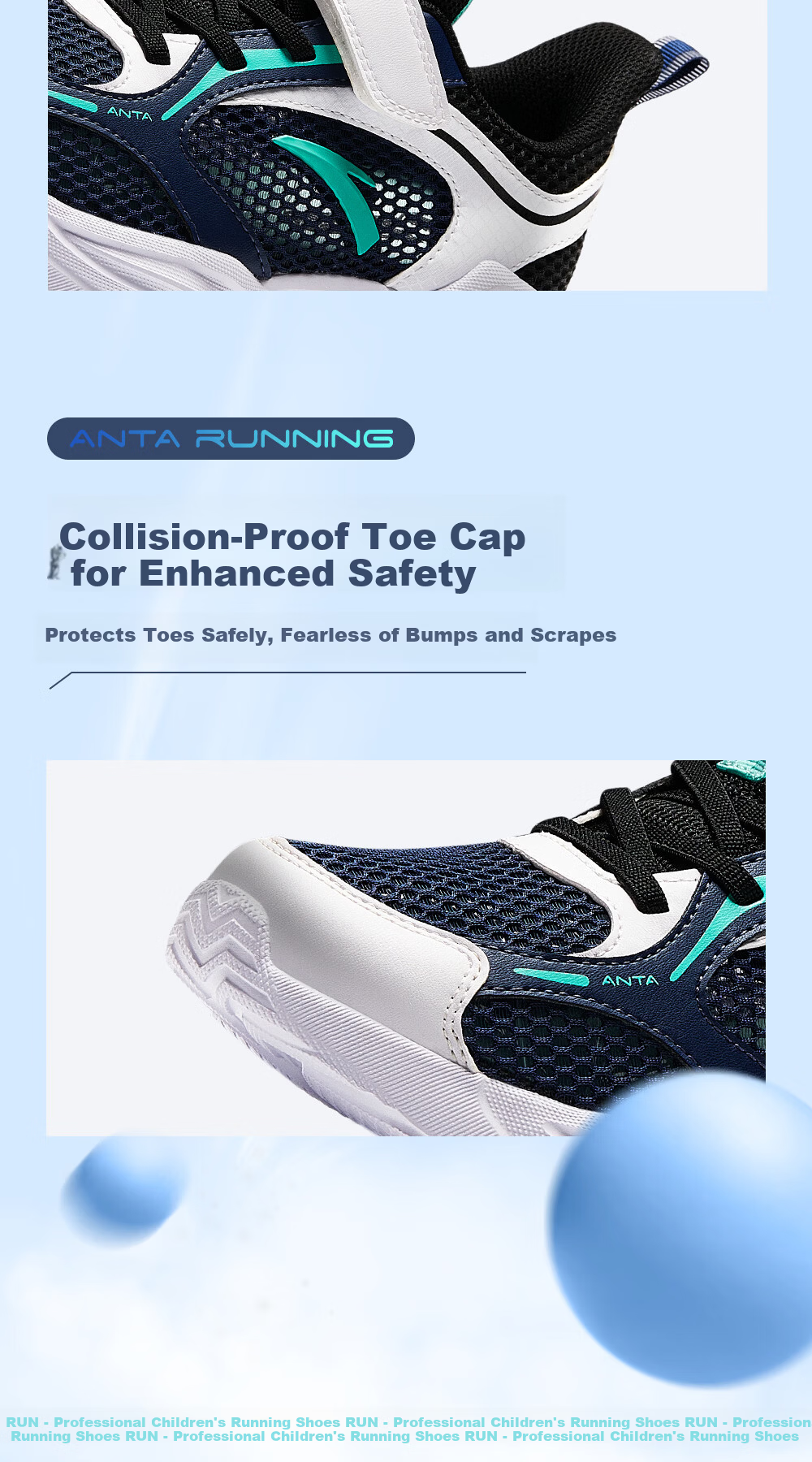 Anta Kids Sports Shoes 2026 Spring Boys Large Kids Lightweight Breathable Mesh Running Shoes A12615556 12