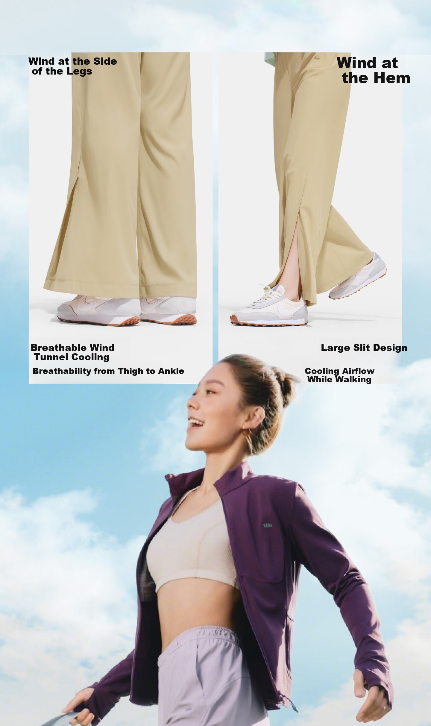 Beneunder Women's Flared Sun Protection Cooling Pants Spring Summer Ice Silk High Elastic Slimming Shaping Versatile AS012 8