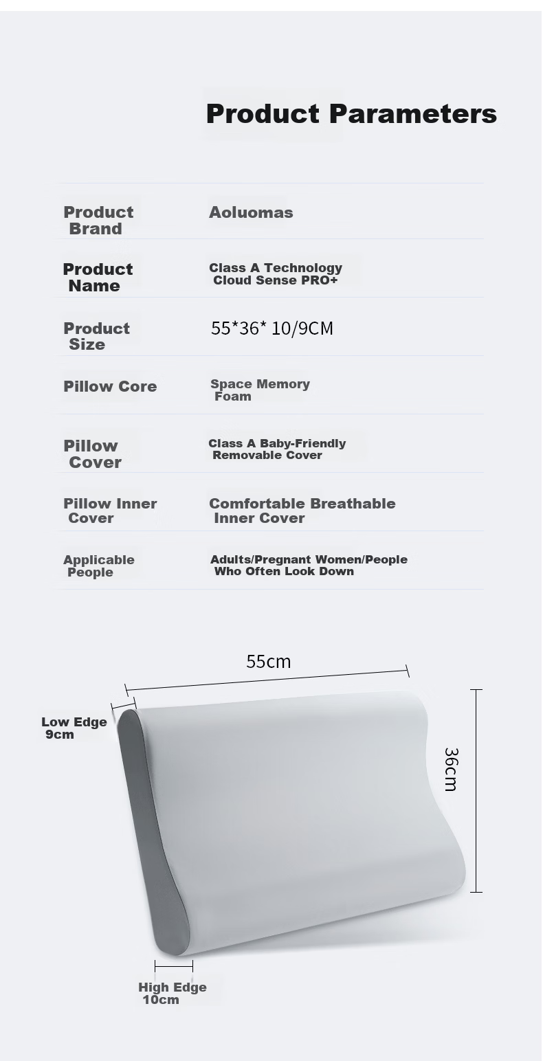 Aromas Pillow Class A Memory Foam Neck Support Pillow Tech Cloud Sense Pro+ Enlarged Wave Zoned Deep Sleep Pillow Core 17