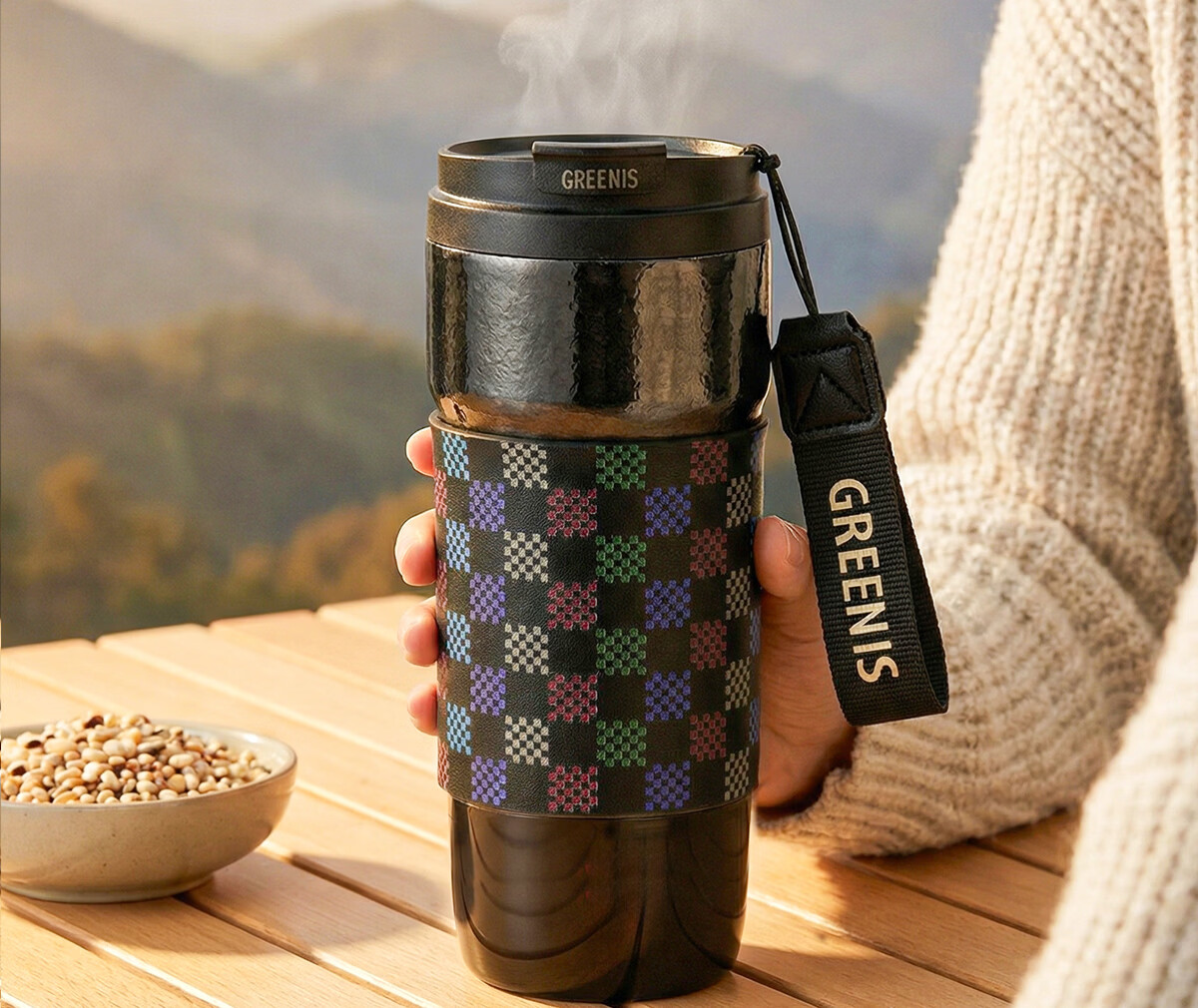 GREENIS Portable Pure Titanium Electric Kettle Travel Electric Water Cup High-Value Boiling Coffee Thermos Temperature Control Insulated Cup Mini Milk Tea Cup 2
