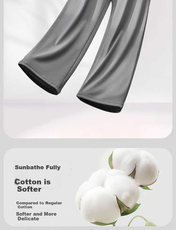 Yiershuang Men's Spring Summer Cotton Sleep Pants Casual Wearable Antibacterial Mite-Resistant Loose Comfortable 100% Cotton Home Pants 19