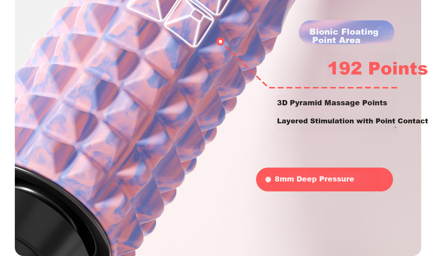 Yottoy Bracket Foam Roller Stick Fixed Wolf Tooth Professional Massage Roller Fitness Tool Yoga Column Camouflage Pink 11