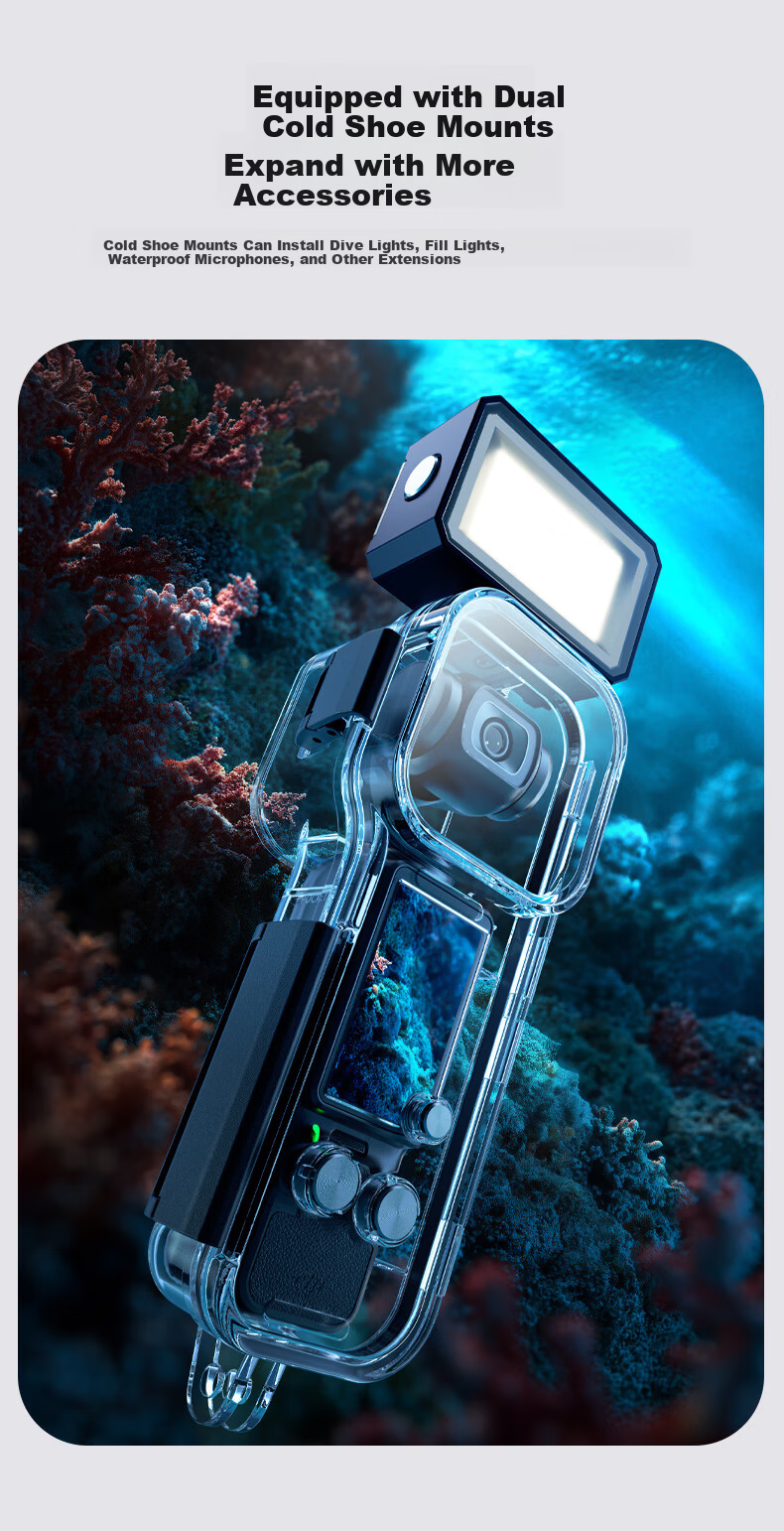 Llano Waterproof and Shockproof Case for DJI Pocket 4 Camera, Underwater 50m Diving Swimming Protective Cover for Pocket Gimbal Action Camera Accessories 17