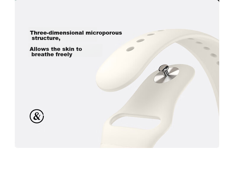W&P Huawei Fit5 Sport Silicone Watch Band for Huawei Watch Fit5/4/3/4Pro 2025 New Breathable Liquid Silicone Pin Buckle Strap - Dynamic White 8