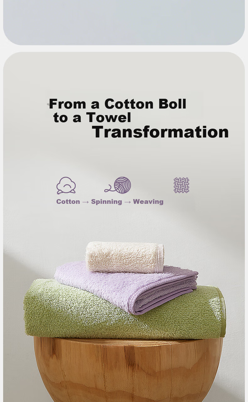 UCHINO Cloud Dream Untwisted Xinjiang Long-Staple Cotton Bath Towel A-Class Untwisted Yarn-Dyed Soft Absorbent Purple 4