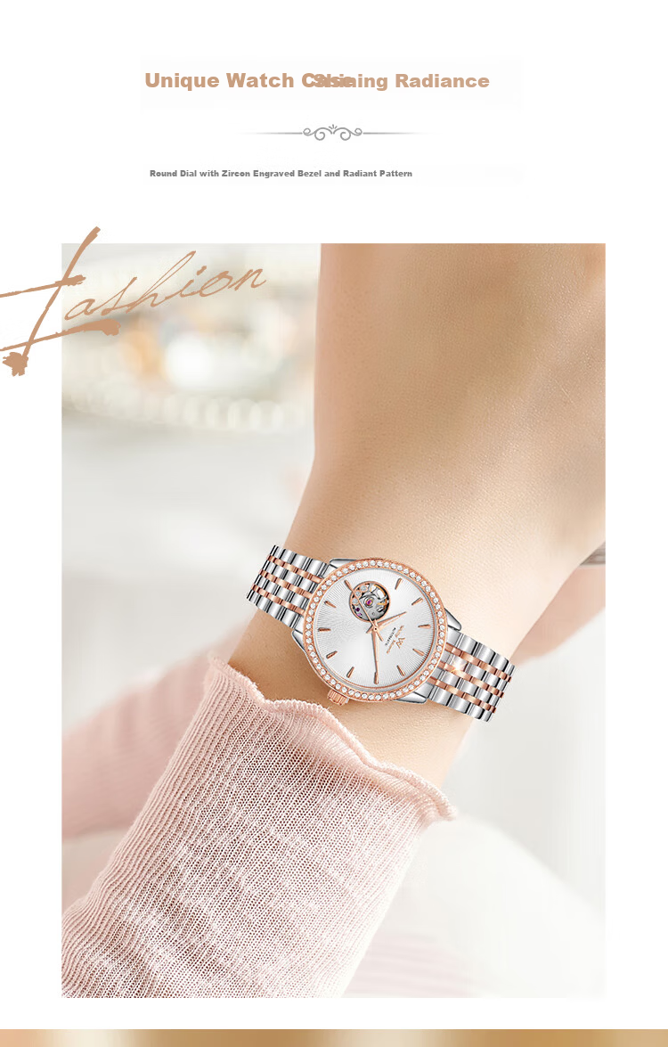 Welly Merck Swiss Watch Lightweight Luxury Minimalist Mechanical Waterproof Women's Watch Birthday Gift 1