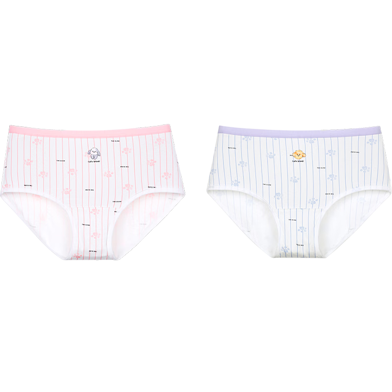 Jiusuiban Little Bud Girls' Menstrual Period Underwear, Three-Layer Wide Leak-Proof Triangle Panties for Girls