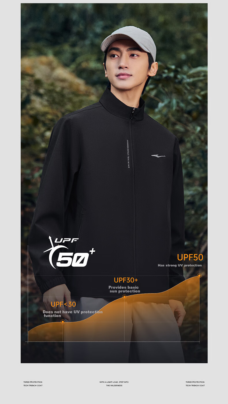 ERKE Men's 3-in-1 Sports Windbreaker 2026 New Stand Collar Zip-up Jacket Water-Repellent Running Coat 7
