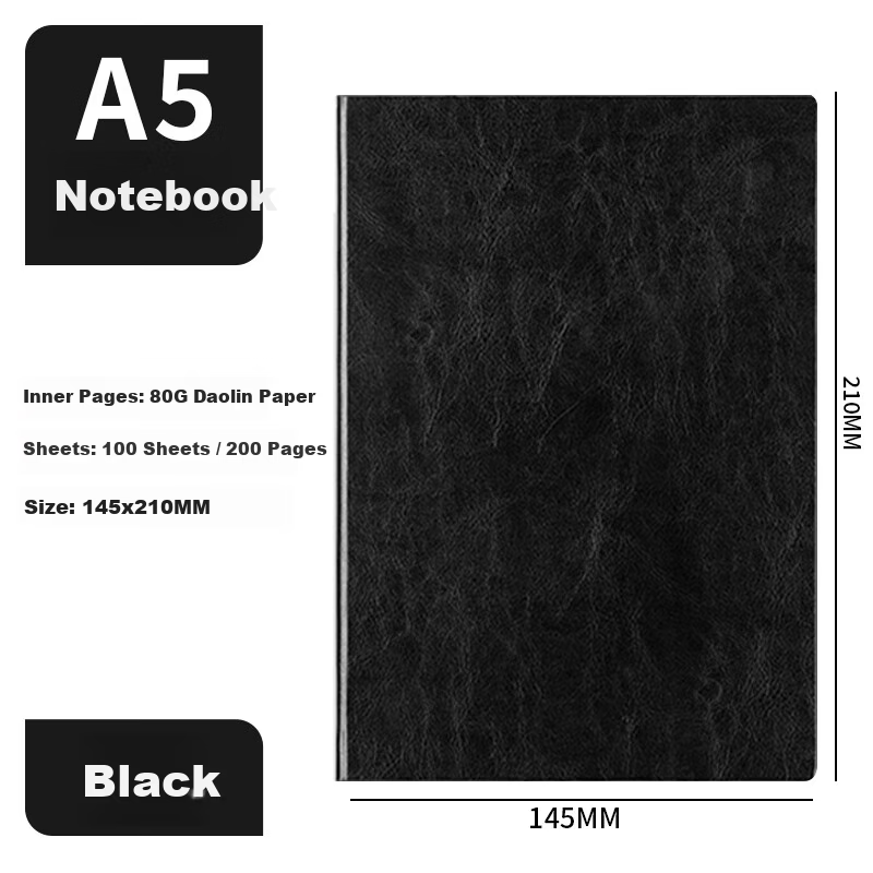 Xutong A5 Business Soft Leather Notebook 100 Sheets/200 Pages Diary Office Meeting Notepad Thickened Notebook Customizable Logo