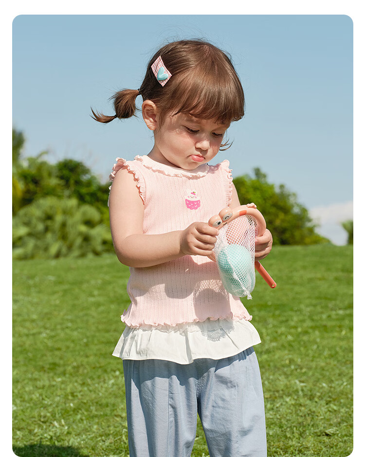 Balabala [balaOne] Baby Vest Infant Top Girls Summer Outerwear 2026 Sweet 25