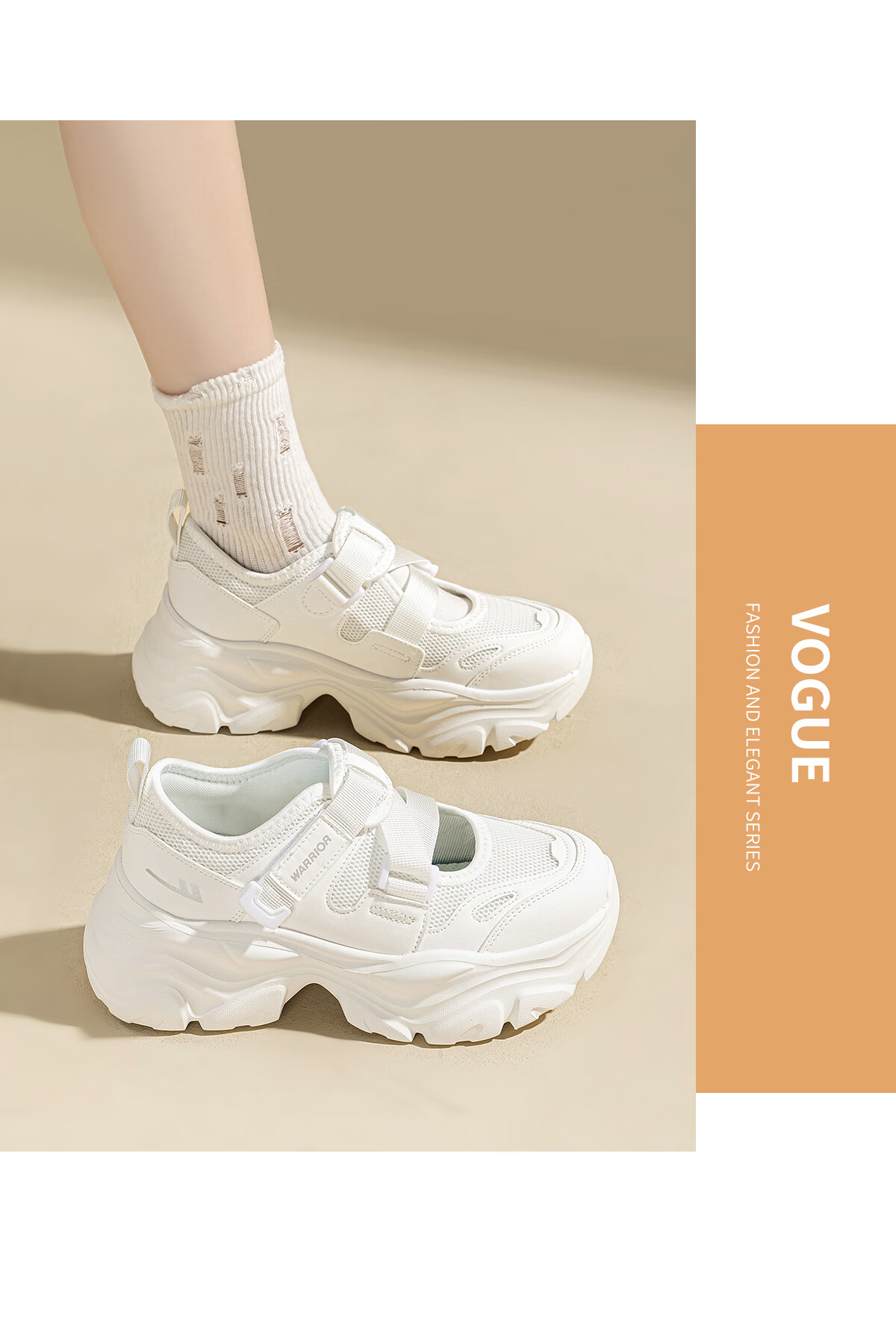 Warrior Thick-Soled Women's Sandals Summer New Breathable Versatile Soft Sole Comfortable Height-Increasing Sports Dad Shoes Size 36 18