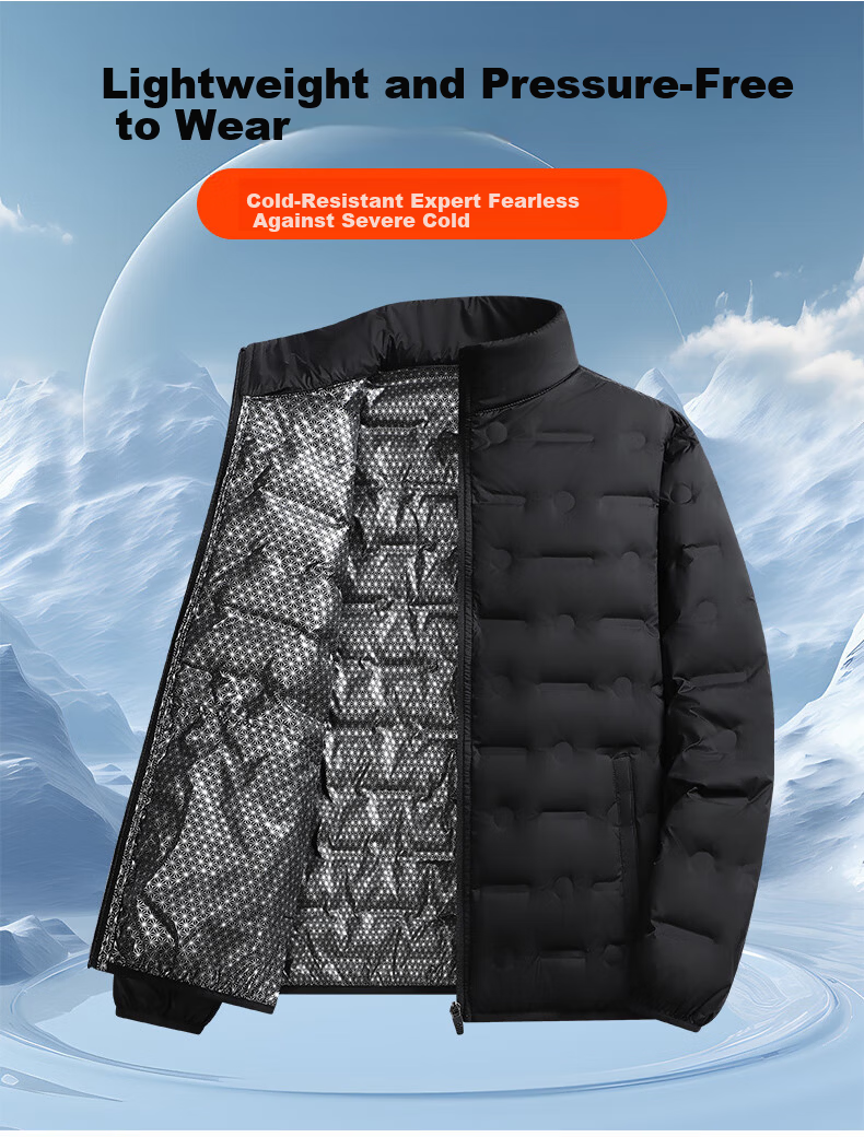 ROMON Men's Down Jacket Winter Trendy Casual Comfortable Warm Stand Collar Coat Black M 7918 3