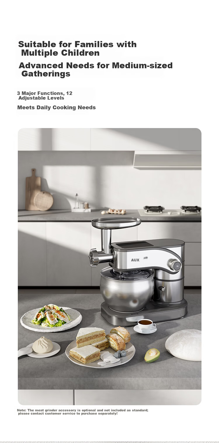 AUX 12L Commercial and Home Use Chef Machine Dough Kneader Multifunctional Stand Mixer Fully Automatic Egg Beater Cream Mixer 2000W Fast Film Formation SC-617EC 8