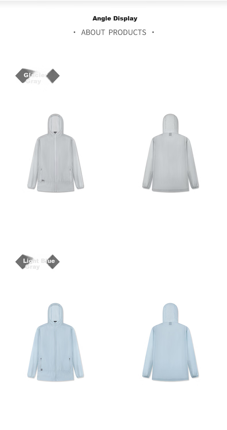 361° Men's Sunscreen Jacket Spring Summer UPF50+ UV Protection Sports Outdoor Cooling Heat Shield Jacket 652624603H-1 24