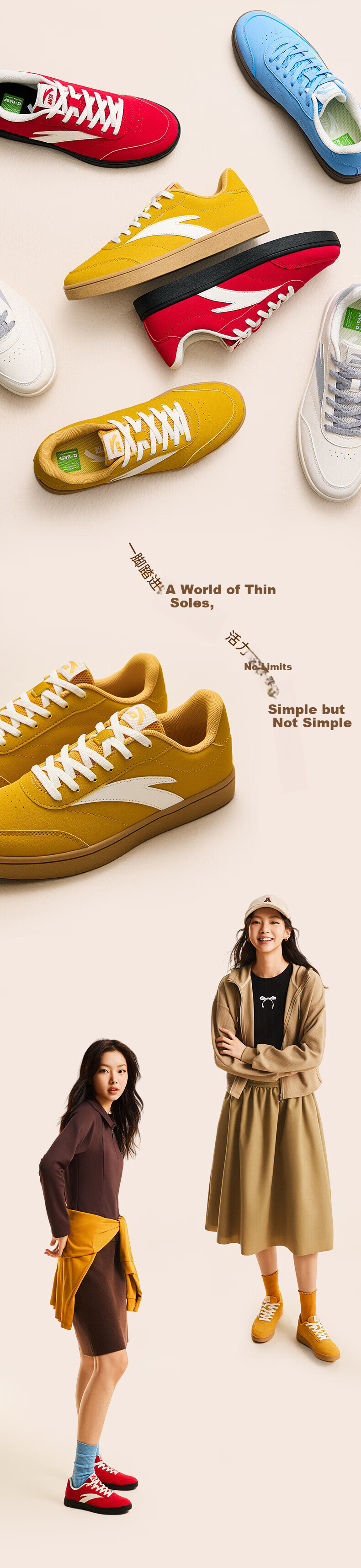 Anta Vitality Women's Skate Shoes Classic Thin Sole Low-Top Summer Breathable White Casual Shoes Mother's Day Gift 4