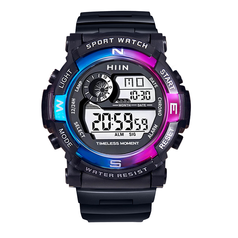 Light Shadow Moment Electronic Watch for Men Students Sports Luminous Waterproof Exam Alarm Clock Junior High and Primary School Girls Trendy Kids Watch