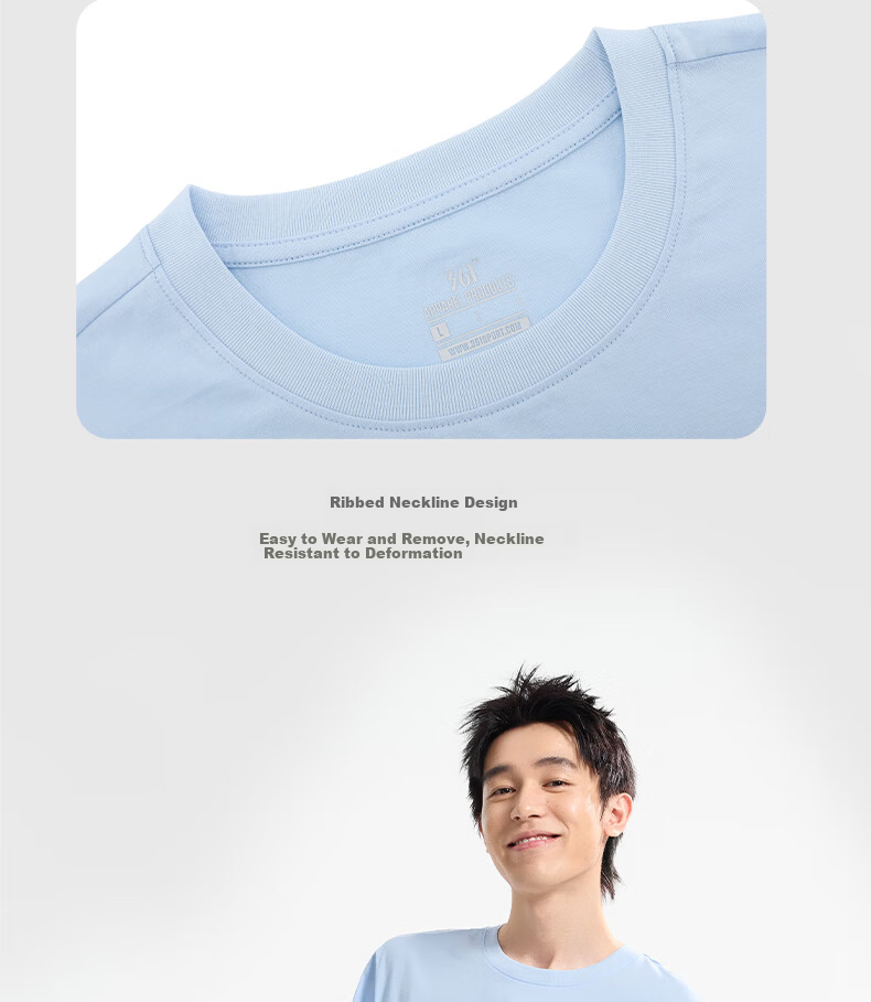 361° Unisex T-Shirt Spring Summer New Pure Cotton Sports Outdoor Loose Fit Crew Neck Short Sleeve Top 632623102-7 11