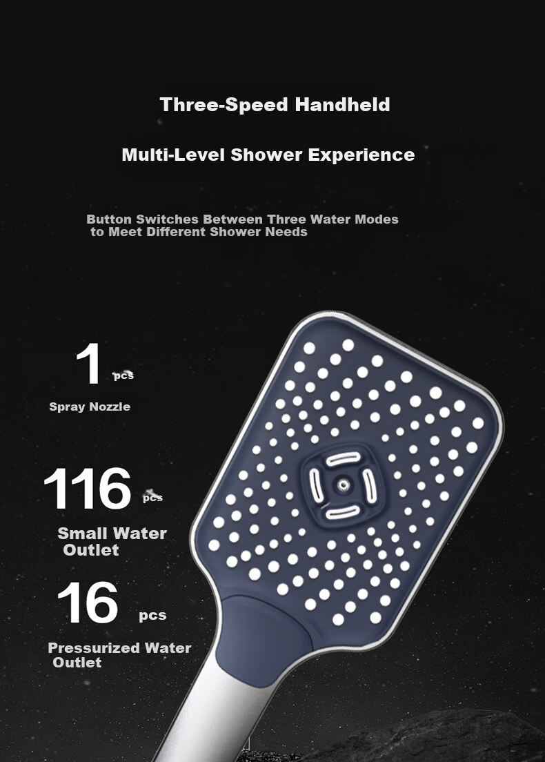 Micoe M3 Series Four-Function Piano Button Shower Set Household Bathroom Pressurized Shower Kit 13
