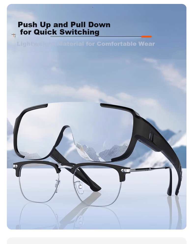 Kosu Myopia Clip-On Cycling Glasses Men's Mountaineering Sports Windproof UV Protection Goggles Sunglasses 6