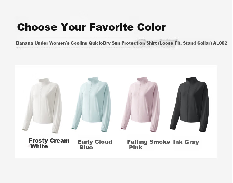 Beneunder Women's Sunscreen Jacket UV Protection Quick-Dry Loose Stand Collar Casual Outdoor AL002 Frosty White XXL 24