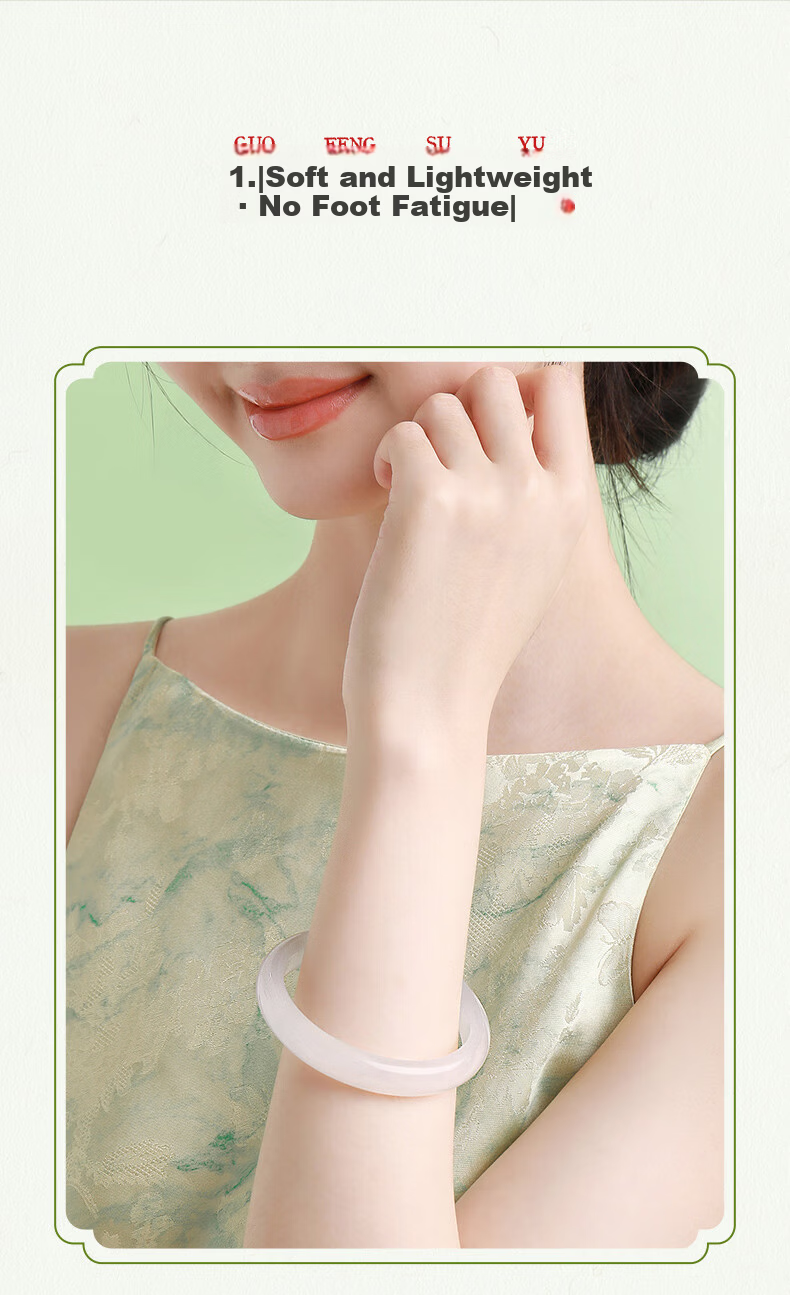 CHOW TAI SENG White Moonlight Chalcedony Bracelet Natural Translucent New Chinese Style Jade Bangle Birthday Gift for Girlfriend and Mom 8