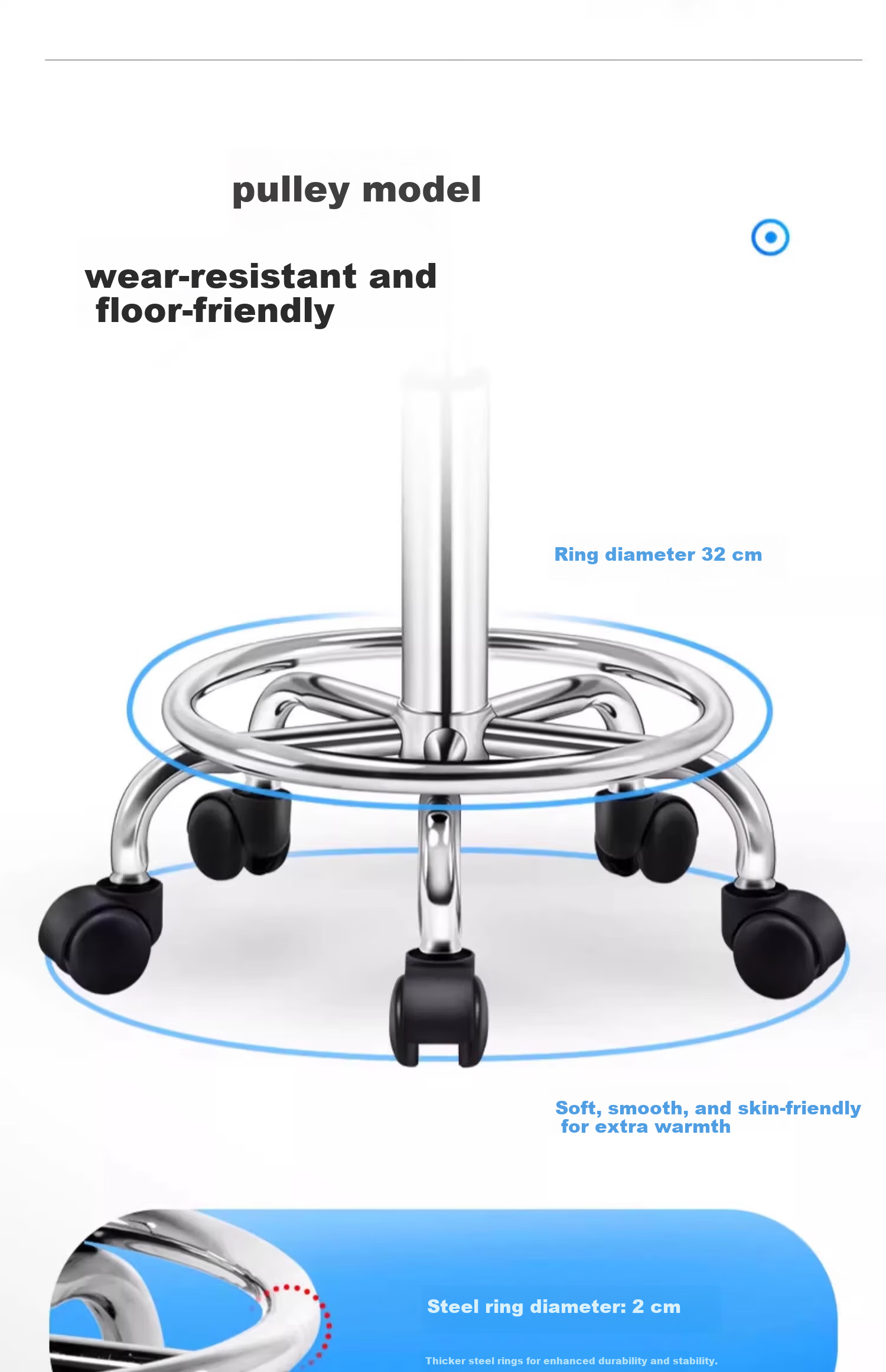 Muhan Yue Adjustable Swivel Chair Bar Stool Rotating Reception Counter Cashier Hair Salon Home High Stool Round Beauty Stool 8