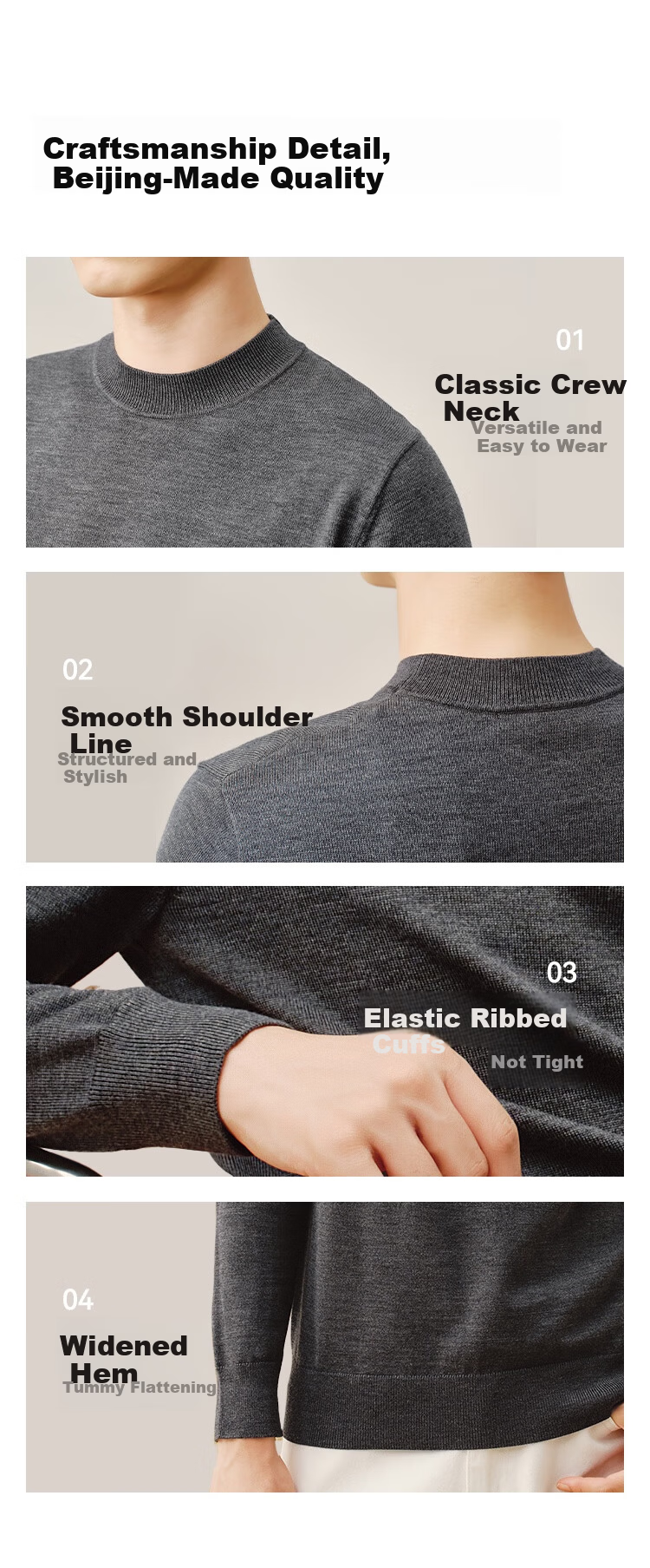 JD Original [Machine Washable Wool Sweater] Men's Knitted Sweater, Winter Warm Base Layer, V-Neck, Black, XL 9