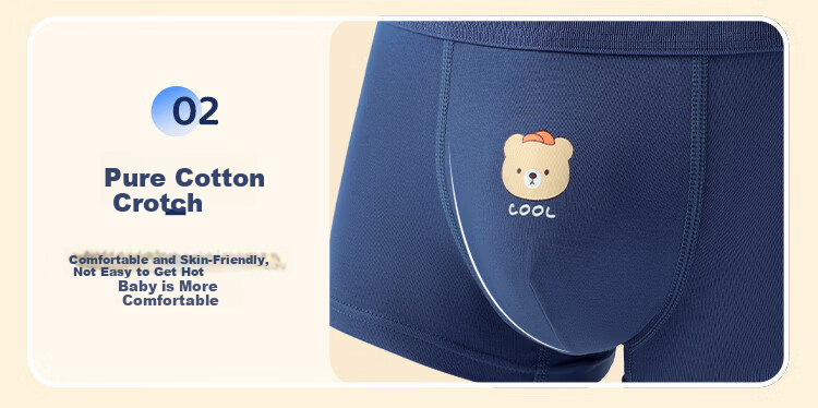 YUZHAOLIN Boys' 100% Cotton Boxer Briefs Children's Underwear Toddler Kids Soft Breathable Shorts 13