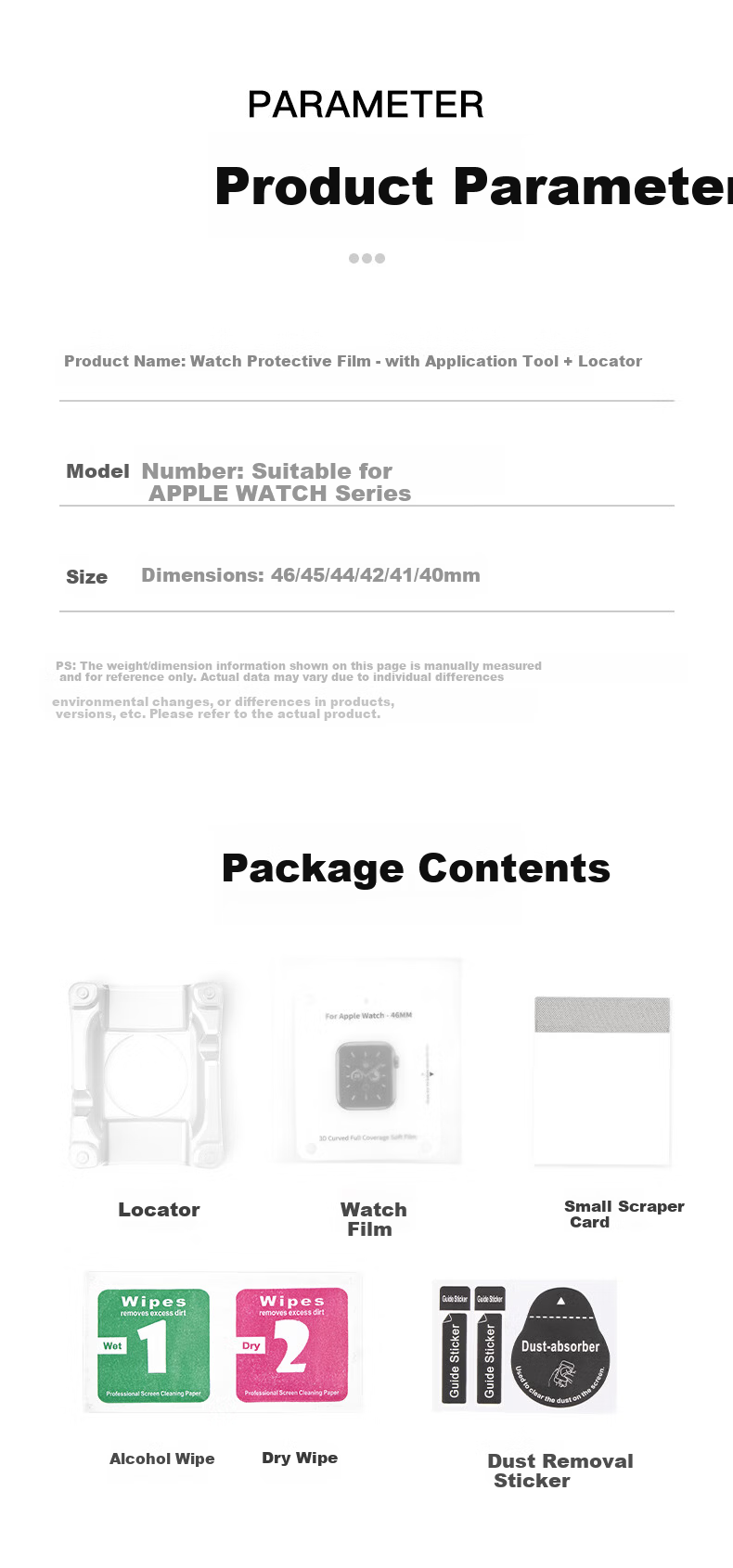 BHO Apple Watch S9 Screen Protector Compatible with iWatch S8, Self-Aligning Scratch-Resistant Durable Protective Film for Apple Watch S9/S8/S7 10