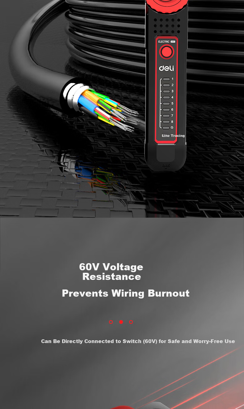Deli Multifunctional Network Cable Tester Telephone Line Tracker Network Line Tracing Instrument 5