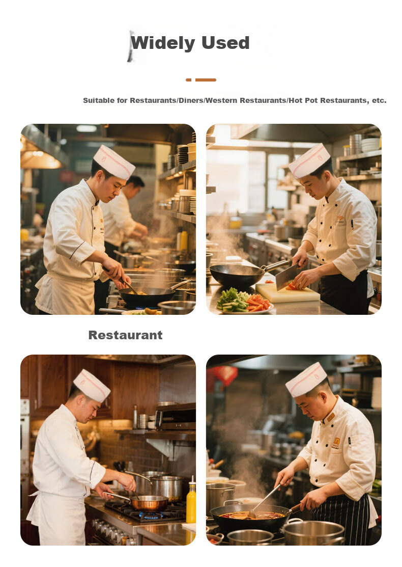 Mandelai Disposable Chef Hats Paper Kitchen Hotel Work Caps Short Chef Caps Boat Caps [40 pcs/pack] 8