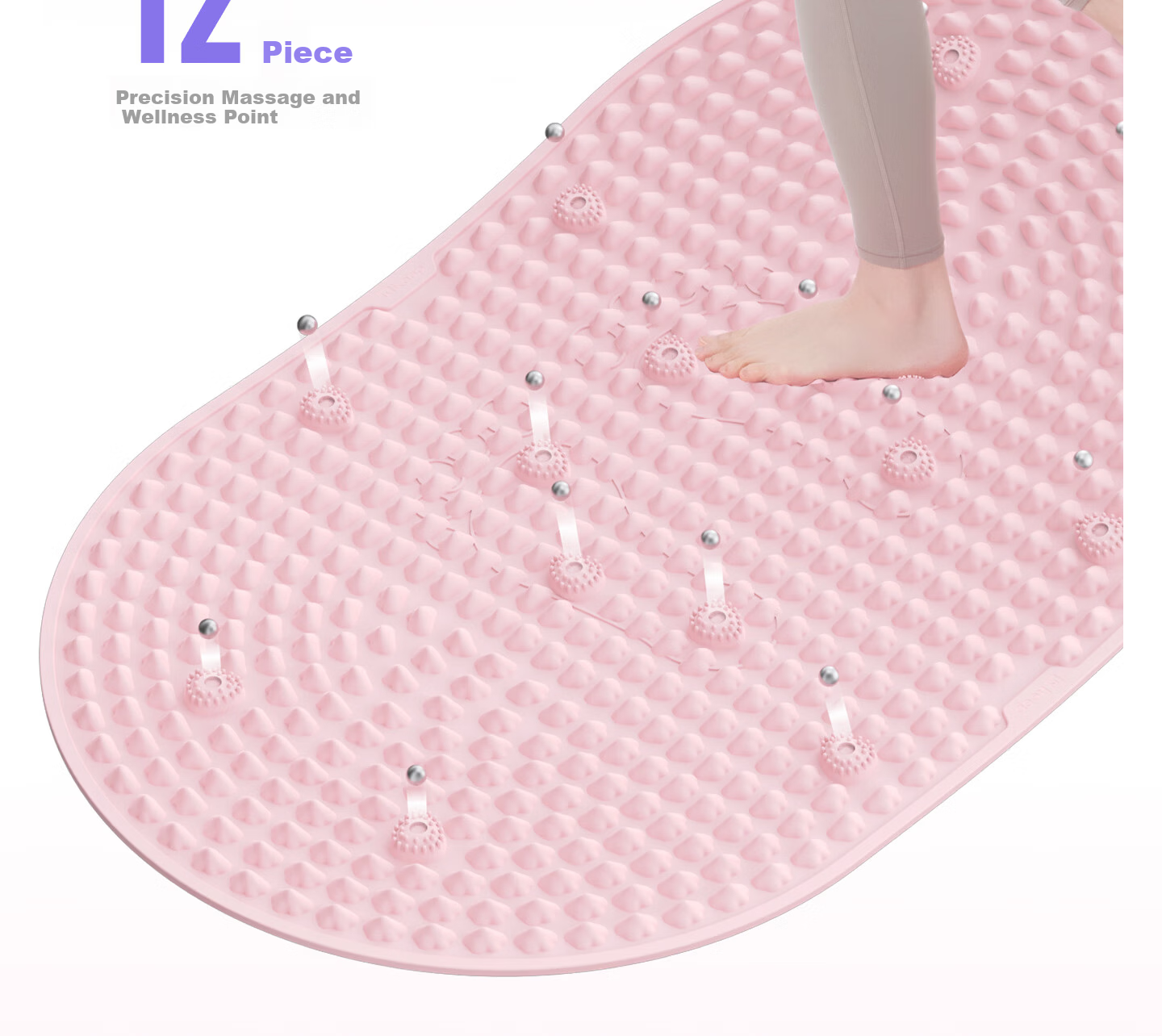 Keep Liquid Soft Silicone Acupressure Board Large Size Food Grade Ultra Slow Running Foot Massage Acupoint Toe Pressure Board Pro - Pink 27