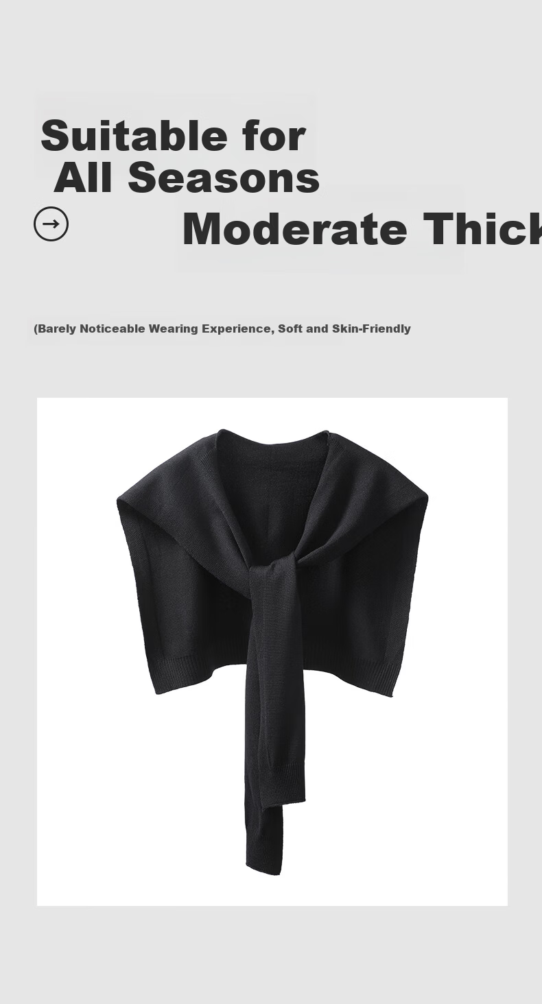 Nanjiren Four-Season Lightweight Knitted Shawl Office Air-Conditioned Room Shoulder Neck Cooling Protection Wrap Gray 2