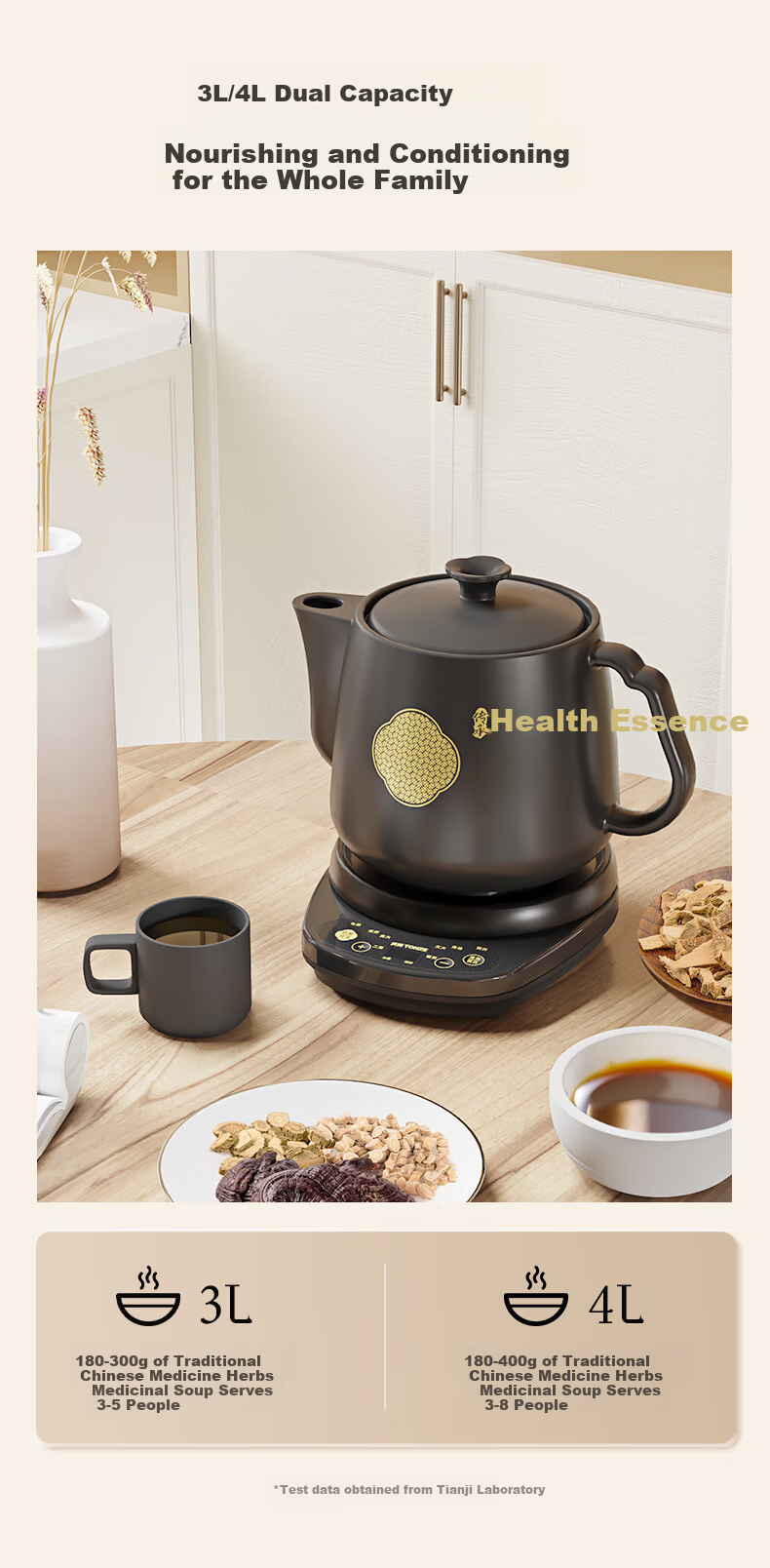 TONZE Herbal Medicine Cooker Electric Ceramic Decoction Pot 3L Large Capacity Smart Split Automatic Traditional Chinese Medicine Stewing Pot BJHD23A30FAW 10