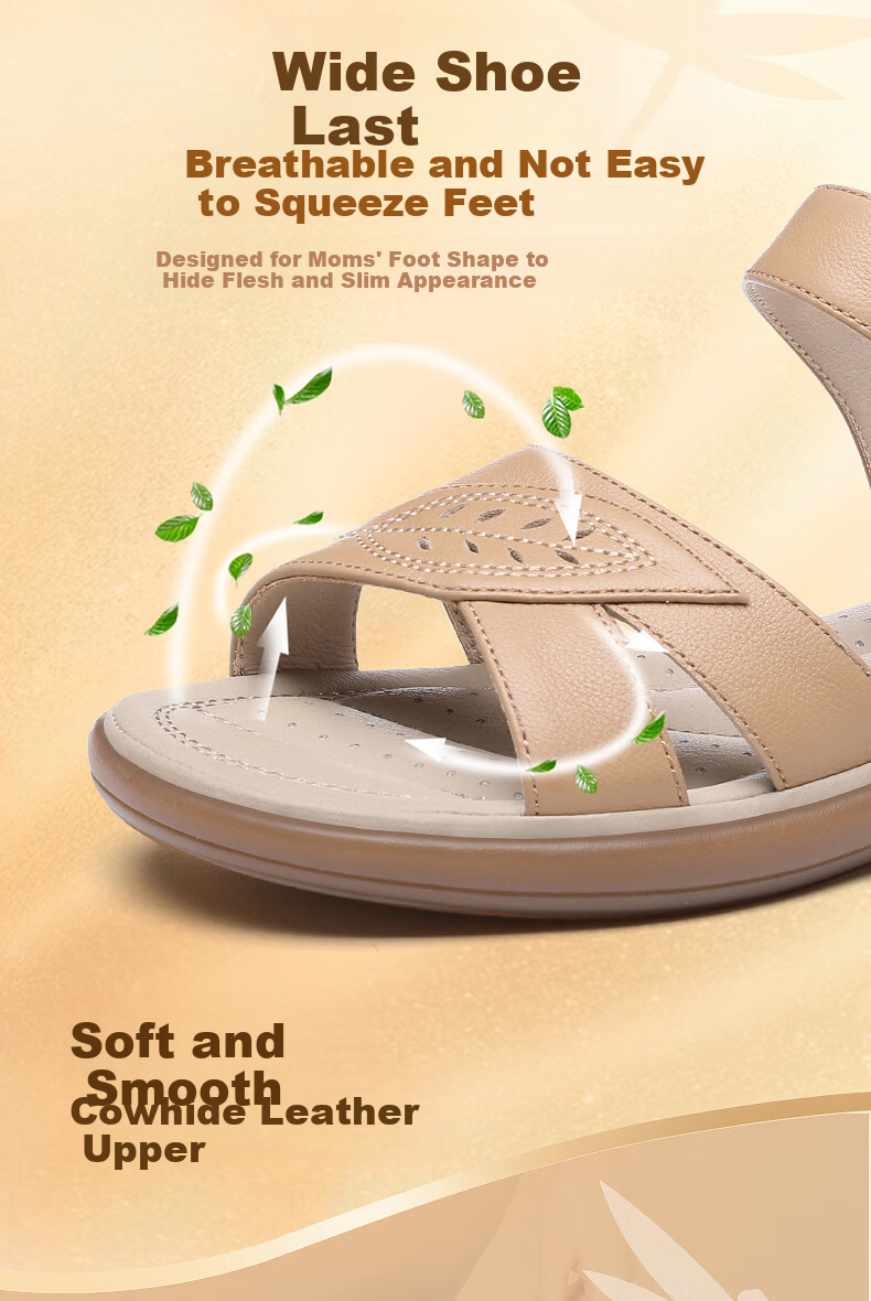 Red Dragonfly Leather Sandals Summer Soft Sole Comfortable Mom Shoes Women Wedge Soft Leather Beach Shoes WTK233143 11