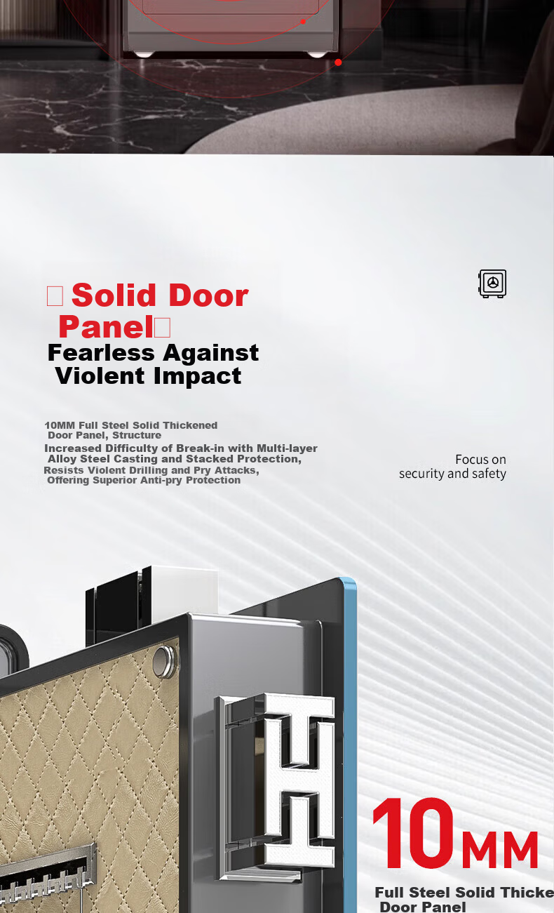 Hupai Home Safe, CSP National Standard Certified, All-Steel Anti-Theft And Tamperproof, Small Integrated Storage Box, 60CM, Fingerprint And Password Lock 14