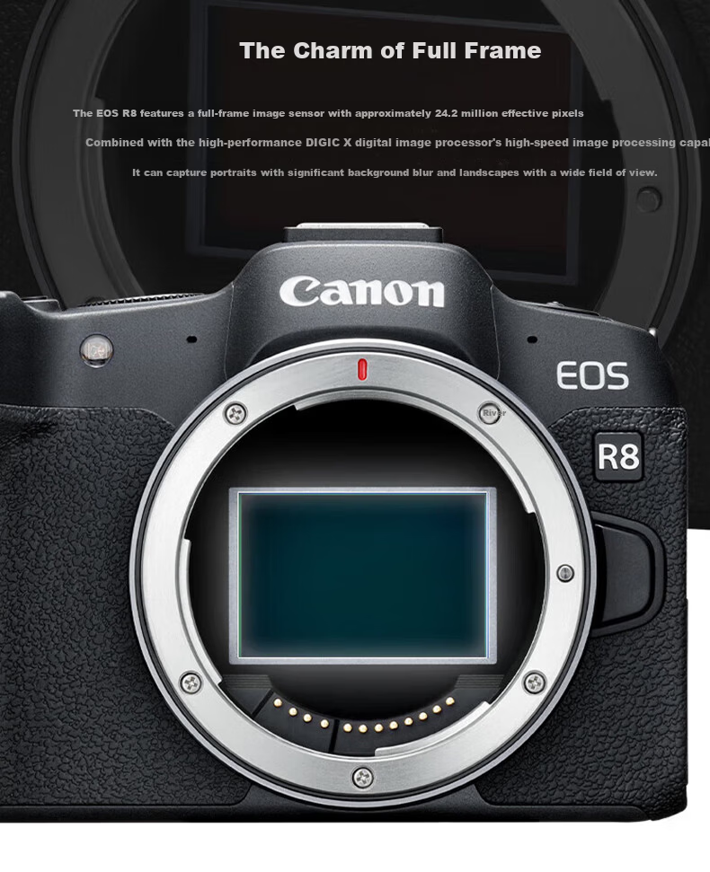 Canon R8 Full-Frame Mirrorless Digital Camera 4K Video HD Live Streaming Compact Portable High-Quality Professional Camera Travel Home Use 5